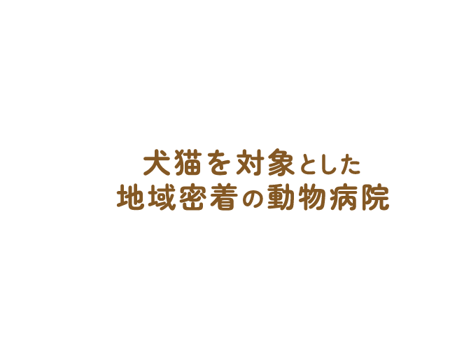 犬猫を対象とした 地域密着の動物病院