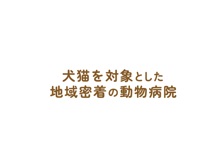 犬猫を対象とした 地域密着の動物病院